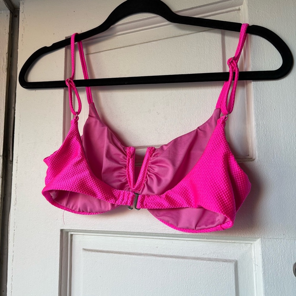 Make heads turn ! 4 pc dark neon TiniBikini Vibrant Pink Bikini + Cover Up Set s - Picture 3 of 16